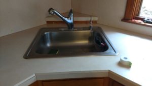 Typhoon Bordeaux granite countertop replacement before